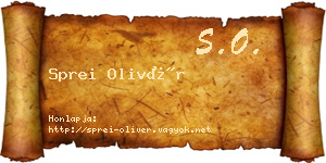 Sprei Olivér névjegykártya